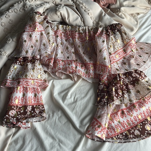 Anthropologie mare mare off the shoulder tiered sleeve top - Picture 5 of 5